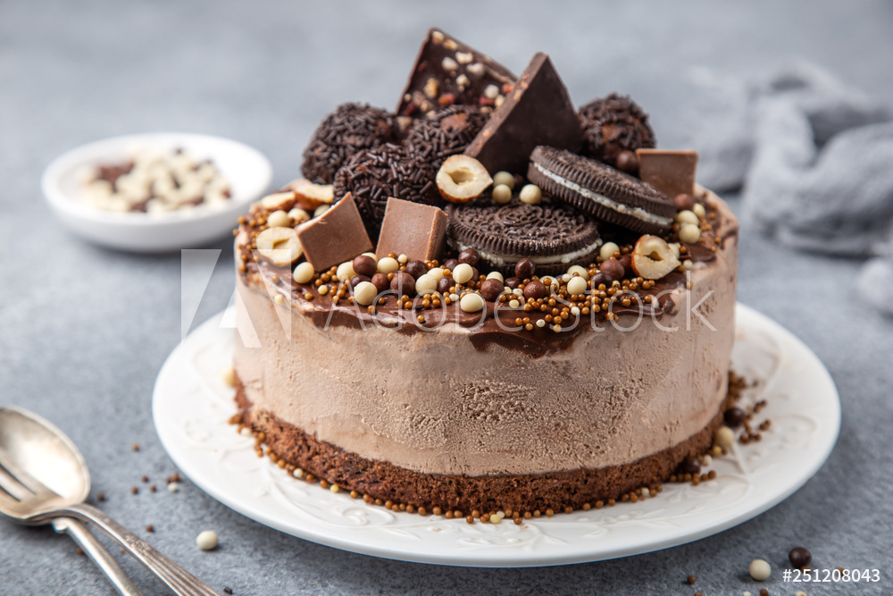 homemade cake chocolate ice cream cake
